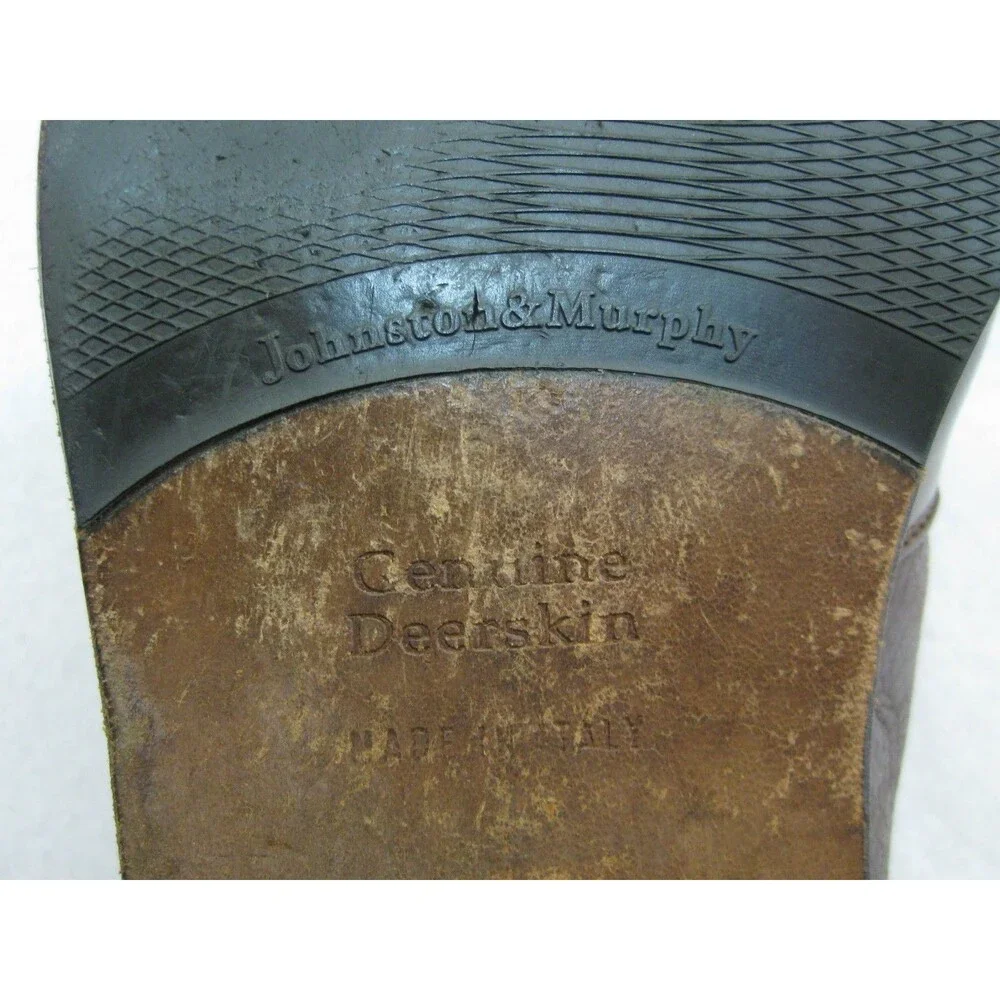 Johnston & Murphy Mens Size 11.5 Italian Deerskin Leather Tassle Loafers Shoes